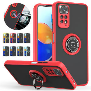 Silicone Hard PC Shockproof Funda For Xiaomi Redmi Note 11 11S 11E Pro 5G 4G Case Ring Stand Armor Cover for Redmi Note11 11Pro