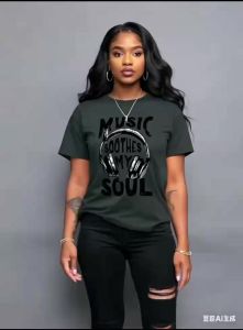 Melody Muse Graphic T-Shirt for Woman - Baddie Top Short Sleeved Shirt #JS60 .C