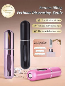 Perfume Refillable Bottle Portable Travel Perfume Atomizer Anti Evaporation Bottom Fill Refillable Spray Dispenser Leak Resistant Mini Fragrance Bottle Women Men Travel