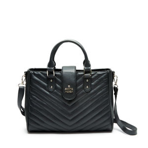 Best Seller! Sophie Martin Tas Bahu Wanita Qisya Bag Tas Kulit Hitam Elegan Fashion Tas Dengan Pola Garis Aksesori Wanita Untuk Gaya Sehari-Hari - Lazada