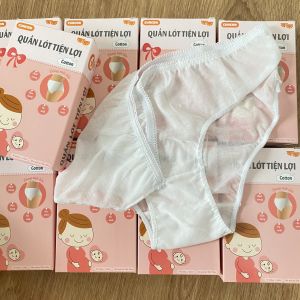 Hộp 5 Cái Quần Lót Tiện Lợi CUNCON Cotton cho mẹ bầu mẹ đi sinh - Vệ sinh mềm mại thoáng mát co giãn thoải mái không đổ lông