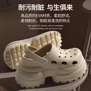 [Free Shipping] WomenS Summer Garden Clogs With Thick Soles For Height Increase 11Cm Sandals Closed-Toe Beach Shoes For Women