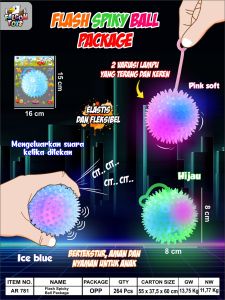 Mainan Bola Berduri Lampu LED Mainan Bola Corona Bunyi Flash Spicky Ball