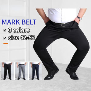 MARK BELTMens Formal Pants Office Thin Slim Fit Black Long Trousers Man Business korean Casual Pant Big Plus Size (Size 42-52)