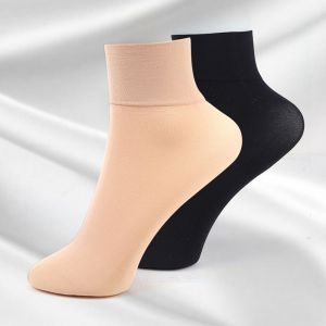 5/10 Pairs of Womens Fashion Nylon Wide Mouth Thick Silk Socks Ankle Socks