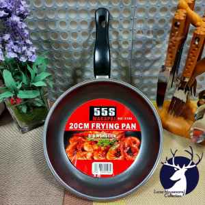 STAINLESS SEMI NON STICK FRYING PAN COOKWARE (EASY TO CLEAN) WOK STIR FRY PAN / 20cm to 26cm / KAWALI ##