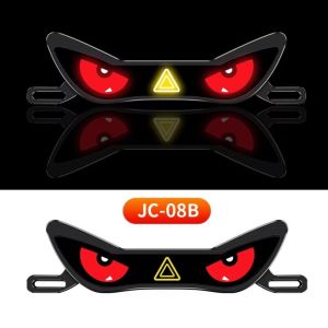 LUXEMO Strobe Mode Motorcycle License Plate Light Waterproof Car Decorative Tool LED License Plate Light Anti Reverse Warning Rear Warning Lamp Motorcycle Eye Light