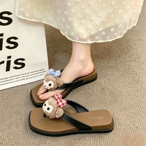 [Free Shipping] 2026 Versatile Beach Outdoor Soft Sole Summer Womens Unique Flip-Flops Flat Cute New Cartoon Slippers for Women
