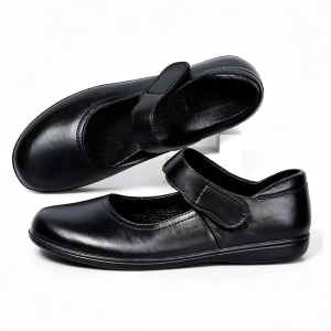 SHUTA Black School Shoes for Girls - Round Toe Anti-Slip Rubber Sole Velcro Perfect for Daily Campus Sizes 25-40 #BackToSchool #SchoolShoes #Comfort