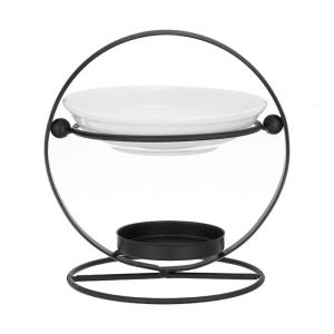 Metal Circle Frame Essential Oil Burners with Ceramics Dish for Efficient and Elegant Aromatherapies Diffuser Decoration