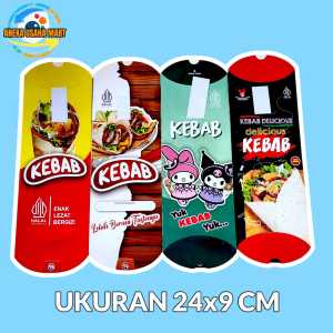COD 4 GAMBAR ISI 100 LEMBAR KERTAS BUNGKUS KEBAB TARIKAN 24X9CM BAHAN DUPLEK