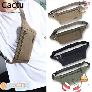 CACTU Multi-Pockets Fanny Pack Storage Bag Canvas Belt Bags Waist Packs Mens Pouch Womens Fashion Casual Wallet Satchel Hip Purse/Multicolor