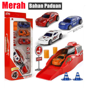 Mainan Anak Mobil Truck Ejeksi 4 Pcs Mobil Paduan Set Mainan Vehicle Alloy