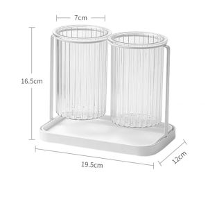 Home Signature Cutlery Storage Box Household Drain Transparent Spoon Fork Chopsticks Utensils Box