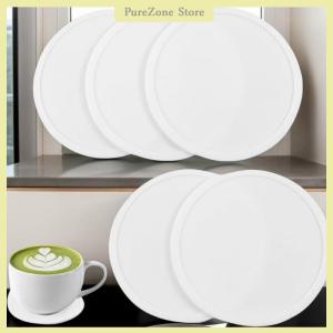 [PureZone] ที่รองแก้วซิลิโคนกันลื่นชุดถาดรองแก้วสีดำขนาดใหญ่สำหรับเครื่องดื่มกลางแจ้งป้องกันรอยเปื้อนและทนความร้อน