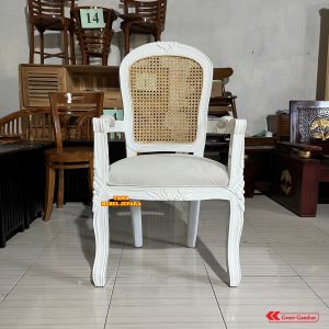 Kursi Pelaminan Varian Racoco Jati Mix Rotan untuk Wedding Chair Kursi Putih