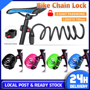 Bike Cable Lock 120cm Coil Steel Cable Security Waterproof Anti Theft Bike Tyre Shackle Safety Cable Chain Lock for Motorcycles Bicycles Electric Vehicles Mountain Bikes Accessories