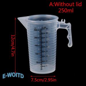 100 250 500ML  Measuring Cups Jug Clear Baking Kitchen Flour Water with cover Sc