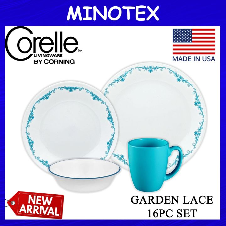 Corelle 16pc Garden Lace Dinnerware Set Livingware Dinner Serve