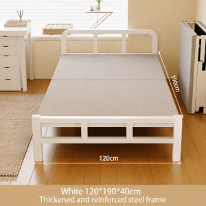 Metal Folding Bed Single Foldable Portable Bedroom Black/White Folding Bed Single Heavy Duty Bed Frame