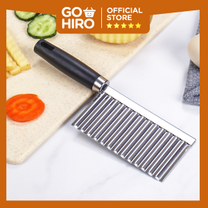 Pisau Ulir Pemotong Acar Kentang Wortel Bergelombang Wave Knife Stainless Steel Pisau Dapur Irisan