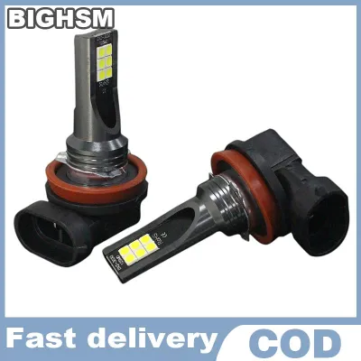 BIGHSM 1ชิ้น H8 H9 H11 3030 12SMD ไฟตัดหมอก LED 12V 6000K โคมไฟรถยนต์หลอดไฟอัตโนมัติ