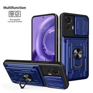 Armor Case For Motorola Mote EDGE 30 40 Pro 20 Lite Ultra 5G Neo EDGE 50 Pro Plus Casing with Slide Card Slot（Wallet Cases）/ Magnetic Car Holder Ring Cover
