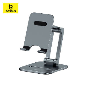 Baseus ขาตั้งโลหะพับได้สองแกน สำหรับโทรศัพท์/แท็บเล็ต รุ่น Desktop Biaxial Foldable Metal Stand สี Grey