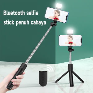 NEW!!! Tripod Bluetooth Selfie Stick 4 in 1 Led Tanpa Lampu Remote Multifungsi tripod With Fill Light360° rotatable horizontal and vertical screen 10m Bluetooth remote control.