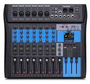 BOMGE 6/8/12/16 Channel Audio Mixer Sound Mixing Console with Bluetooth USBPC Recording Input XLR Microphone Jack 48V Power RCA Input/Output for Professional and Beginners