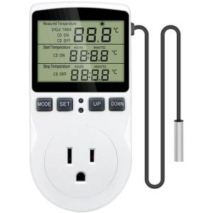 Digital Temperature Control Socket US Plug 15A Thermostat Outlet Suitable for Greenhouses and Aquariums Management
