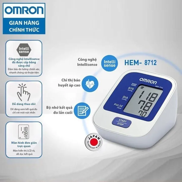 Máy Đo Huyết Áp Bắp Tay Omron HEM-8712 | Bảo Hành 5 Năm -VT0005 - Y Tế Vạn Thành