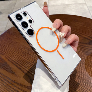 ใหม่หรูหรา เคส PC แข็งใสแบบแม่เหล็กสำหรับ Samsung s22 s23 s24 s25 ultra plus fe a54 a26 a56 a36 a16 a55 a35 ชาร์จไร้สาย ฝาหลังกันตก