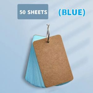 50 Pages Index Card with Ring Binder Portable Memo Pad Ring Notebook Loose-leaf Blank Card