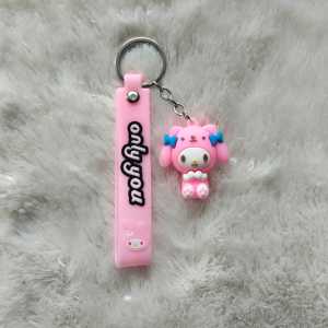 Gantungan Kunci Tali Strap Karet Ganci Kuromi Melody Cinnamoroll Hello Kitty Purin
