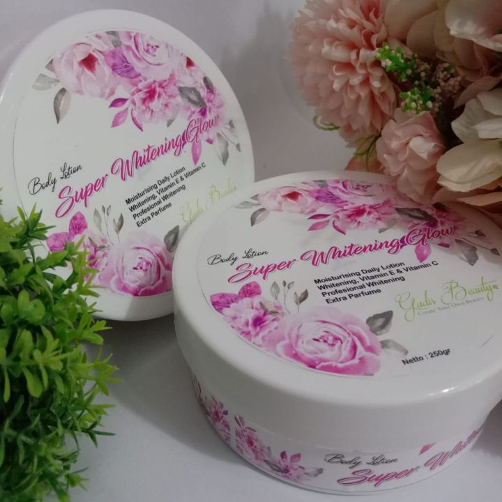 SUPER WHITENING GLOW BODY LOTION / PEMUTIH KULIT SELURUH TUBUH / LOTION BRIGHTENING HB DOSTING PENCERAH BADAN DOSIS TINGGI / COD BAYAR DI TEMPAT / GRATIS ONGKIR