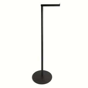 FOUNDTWO Rust-Proof Freestanding Toilet Paper Holder Single Pole Non-slip Floor Standing Paper Dispenser Anti-Corrosion Stable Base Stainless Steel Paper Roll Stand Bathroom Use