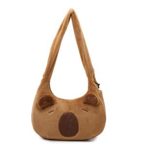 JEAWR Dễ thương Túi hobo hoạt hình mềm mại Mềm mại Túi đeo vai capybara Dễ thương Công suất lớn Túi Búp bê nhồi bông Con gái/Nữ