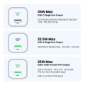Bộ sạc nhanh USB Type C UGREEN 35W GaN Sạc Nhanh Quick Charge  sạc nhanh USB Loại C sạc USB C Wall Charger Adapter Compatible with iPhone 15 14 13 Pro Max Xiaomi Samsung Galaxy S24 S23 S22 Ultra Realme Macbook Pro Model：15538. 