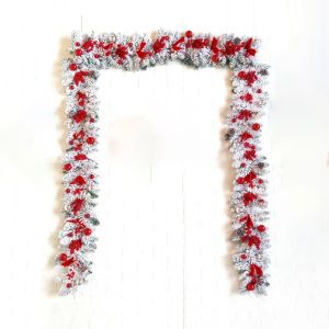 HOUCHU Artificial Front Door Indoor Outdoor Wall Window Garden Office Hanging Garland Xmas Decorations Christmas Wreath New Year Decor