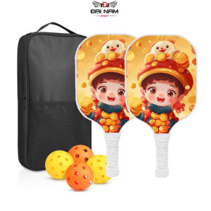 Vợt Pickleball Trẻ EmNgười Lớn Sợi Carbon Cao Cấp Đại Nam Sport + Kèm Túi Chống Sốc Và 4 Bóng