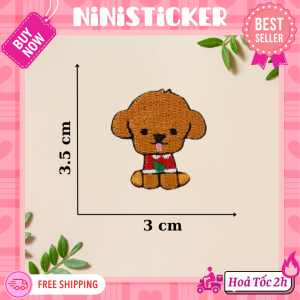 Iron Patch Miếng Ủi Thêu Quần Áo Sticker Vá Đồ Rách Hình Chó Cún Con Đáng Yêu Dễ Thương Cute Puppy Ninisticker