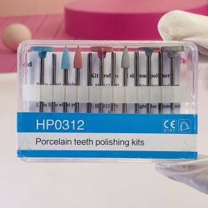 12PCS/KIT Silicone Polishers Dental Porcelain Restoration Set Teeth Polishing Kits HP0312 for Low Speed Handpiece