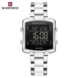 NAVIFORCE Original Womens Watch 30m Waterproof LCD Digital Display Brand New Chronograph Alarm Calendar Date Casual Fashion Watches NF5057