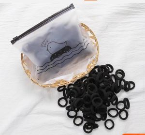 1000PCS/bag Rubber band hair band childrens Disposable Black Colorful Small Elastic Hair Band Ponytail Hair Tie Kids girl Ponytail Holder