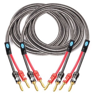GOLLEY LION 1 Pair Banana Plug Speaker Cable Pure Copper Audio Wire