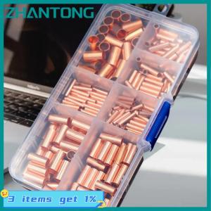 ZHANTONG 125 250 414 578ชิ้นชุดขั้วต่อสายไฟแบบไม่หุ้มฉนวนชุดปลอกสายไฟชุดขั้วต่อแบบจีบทองแดง7ขนาด