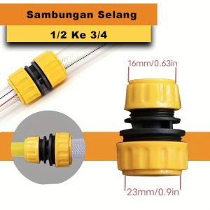 Songjisong Konektor Sambungan Selang Air Quick Release Connector 1/2" Ke 3/4" Penyambung Selang air