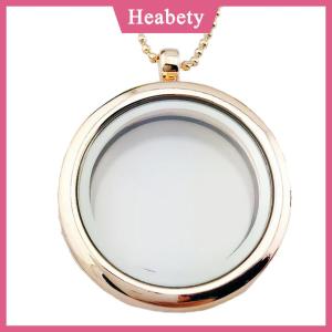 Heabety Mặt dây chuyền mặt dây chuyền mặt dây chuyền hình tròn bằng thủy tinh sống kỷ niệm nổi mới