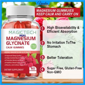 Magnesium Glycinate Gummies Focus Improves Sleep Quality Support Heart Health and Muscle Recovery